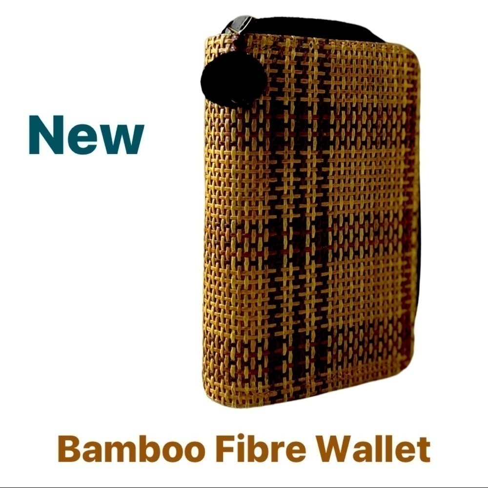 Natural Bamboo Multi colour Fibre Wallet Made in Thailand